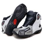 Bota motociclista Atron Shoes AS-HIGHWAY em couro legítimo semi-impermeável emborrachada Com elástico na cor ASfalto 408