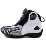 Bota motociclista Atron Shoes AS-HIGHWAY em couro legítimo semi-impermeável emborrachada Com elástico na cor ASfalto 408