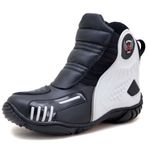 Bota motociclista Atron Shoes AS-HIGHWAY em couro legítimo semi-impermeável emborrachada Com elástico na cor Preto 408
