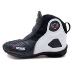 Bota motociclista Atron Shoes AS-HIGHWAY em couro legítimo semi-impermeável emborrachada Com elástico na cor Preto 408