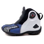 Bota motociclista Atron Shoes AS-HIGHWAY em couro legítimo semi-impermeável emborrachada Com elástico na cor Azul 408