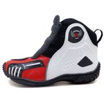 Bota motociclista Atron Shoes AS-HIGHWAY em couro legítimo semi-impermeável emborrachada Com elástico na cor Vermelho 408