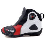 Bota motociclista Atron Shoes AS-HIGHWAY em couro legítimo semi-impermeável emborrachada Com elástico na cor Vermelho 408