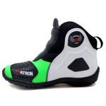 Bota motociclista Atron Shoes AS-HIGHWAY em couro legítimo semi-impermeável emborrachada Com elástico na cor Verde Limão 408