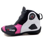 Bota motociclista Atron Shoes AS-HIGHWAY em couro legítimo semi-impermeável emborrachada Com elástico na cor Pink 408