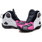 Bota motociclista Atron Shoes AS-HIGHWAY em couro legítimo semi-impermeável emborrachada Com elástico na cor Pink 408