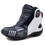 Bota motociclista Atron Shoes AS-HIGHWAY em couro legítimo semi-impermeável emborrachada Com elástico na cor Cinza Camuflado 408