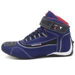 Tênis para motociclista com refletivo de cano alto de couro azul 310