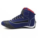 Tênis para motociclista com refletivo de cano alto de couro azul 310