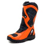 Bota Motociclista AS95-PRO em couro legítimo na cor Laranja 405 - LANÇAMENTO