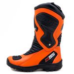 Bota Motociclista AS95-PRO em couro legítimo na cor Laranja 405 - LANÇAMENTO