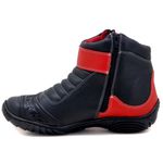 Bota Motociclista AS95 Em Couro Legítimo Nas Cores Preto e Vermelho 095