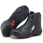 Bota motociclista semi-impermeável com refletivo nas cores preta 308