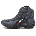 Bota motociclista semi-impermeável com refletivo nas cores cinza camuflado e preto 308