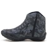 Bota motociclista semi-impermeável com refletivo nas cores cinza camuflado e preto 308