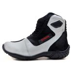 Bota motociclista em couro legítimo AS-SPIRIT semi-impermeável respirável na cor ASFALTO 410