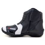 Bota motociclista em couro legítimo AS-SPIRIT semi-impermeável respirável na cor branco 410