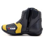 Bota motociclista em couro legítimo AS-SPIRIT semi-impermeável respirável na cor amarelo 410