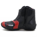 Bota motociclista em couro legítimo AS-SPIRIT semi-impermeável respirável na cor vermelho 410