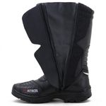 Bota motociclista cano alto resistente a água contra chuva em couro legítimo na cor preta 430