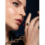 Anel 2 Pedras Turmalina Rosa e Topazio London