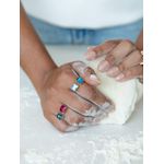 Anel 2 Pedras Turmalina Rosa e Topazio London