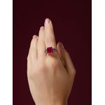 Anel Turmalina Rosa e Tanzanita