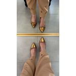 Scarpin Giselle Capuccino/Bronze