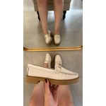 Loafer Jade em couro Off White