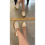 Loafer Jade em couro Off White
