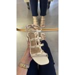 Sandália Jade Off White em Couro