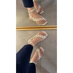 Rasteira Ísis Off White em Couro