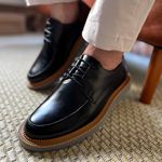 Sapato Oxford Masculino Casual Sola Tratorado Couro Alfred Preto
