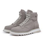 Bota Sneaker Couro Lasher Cinza