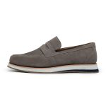 Mocassim Loafer Casual Todo Couro Santoro Cinza