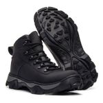 Bota Coturno Adventure Preta Em Couro Trilha 8000