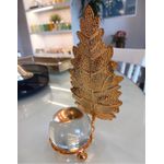 Folha Dourada com bola de vidro - Decoração Adorno