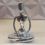 Estátua Yoga de Porcelana - Decoração Adorno Prata