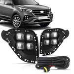 Kit Farol de Milha Hyundai Creta 2016 a 2019 4 Led Moldura Suns