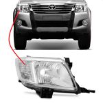 Farol Hilux 2012 a 2015 Passageiro Cristal Rufato