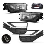 Kit Farol de Milha Amarok 2018 a 2020 Moldura Cromada e Botão Modelo Original Suits