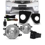 Kit Farol de Milha Corolla 2015 a 2017 Moldura Cromada e Botão Modelo Original Suits