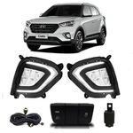 Kit Farol de Milha Creta 2020 a 2021 Led Drl com Seta Botão Modelo Original Suits