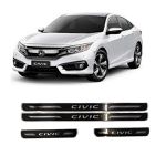 Soleira Porta Civic G10 Resinado Premium Preto URA