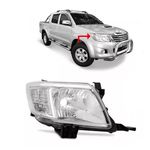 Farol Hilux 2012 a 2015 Mascara Cromada Direito Zeene