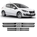 Soleira Porta Peugeot 308 Resinado Premium Preto URA
