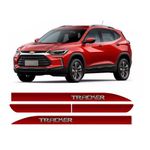 Kit Friso Lateral Tracker Vermelho Chilli Alto Relevo Sean Car