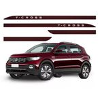 Kit Friso Lateral Slim T-Cross Vermelho Crimson Sean Car