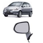 Retrovisor Fit 2003 a 2008 Elétrico sem Pintura Esquerdo Retrovex