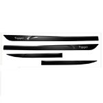 Kit Friso Lateral Slim Tiggo 2/ 5/ 7/ 8 2021/ Preto Metálico com Nome Cromado